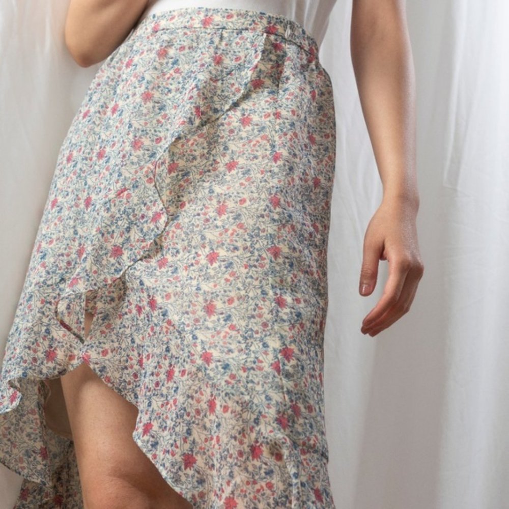Madewell Floral High Low Skirt